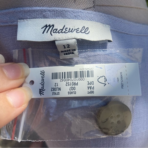 Madewell Button Front Linen MIDI Dress - Picture 9 of 9
